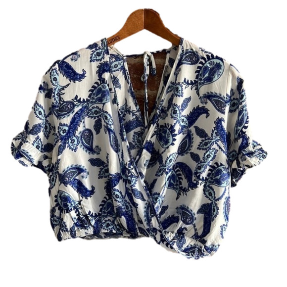 Charlotte Russe Tops - Boho Crop Top Blue Floral